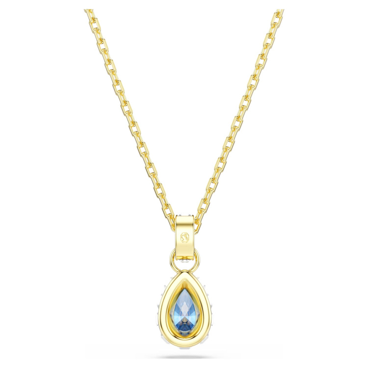 Chroma pendant Pear cut, Blue, 18K gold finish